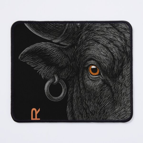 Item preview, Engraved Bull Portrait – Dark Power Luxury Animal Art designed and sold by MIDNIGHT AI ARTS.