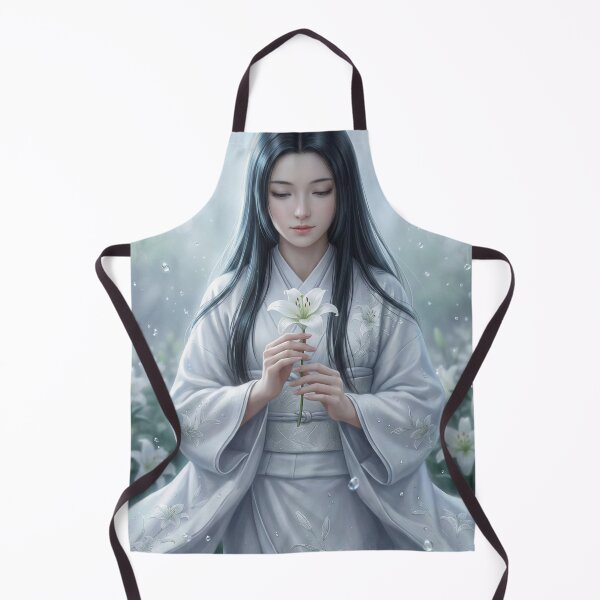Item preview, White Lily Maiden – Japanese Fantasy Art (Mori no Akari Series) designed and sold by Mori-no-Akari.