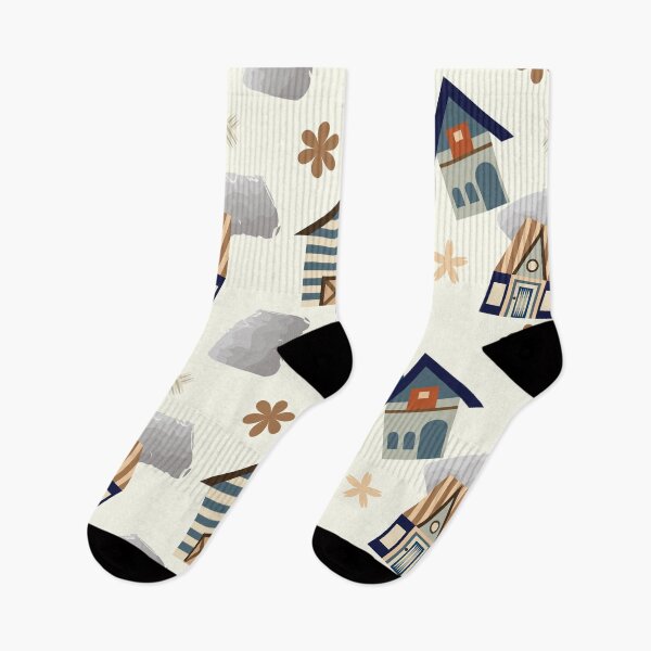 Item preview, Whimsical Nordic Houses Seamless Pattern designed and sold by CHANCHANAI.