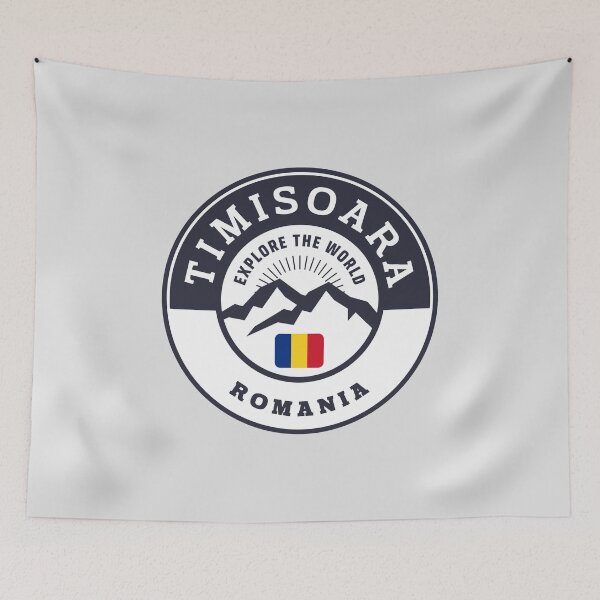 Item preview, Timisoara Romania | Black and White Travel Crest designed and sold by World Designs.