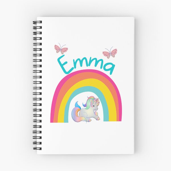 Item preview, Emma Unicorn Rainbow Shirt – Cute Girls Name Design with Butterflies designed and sold by Jesseika75.