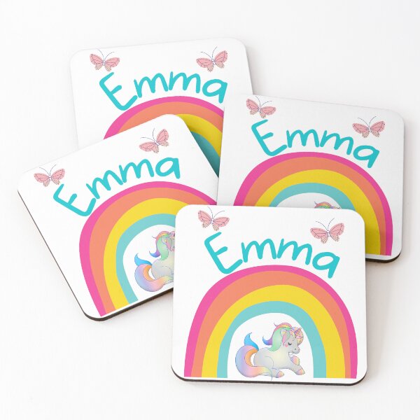 Item preview, Emma Unicorn Rainbow Shirt – Cute Girls Name Design with Butterflies designed and sold by Jesseika75.