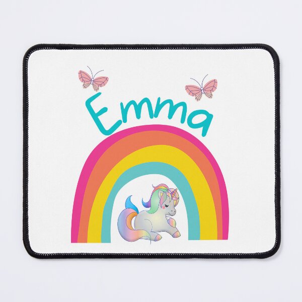 Item preview, Emma Unicorn Rainbow Shirt – Cute Girls Name Design with Butterflies designed and sold by Jesseika75.