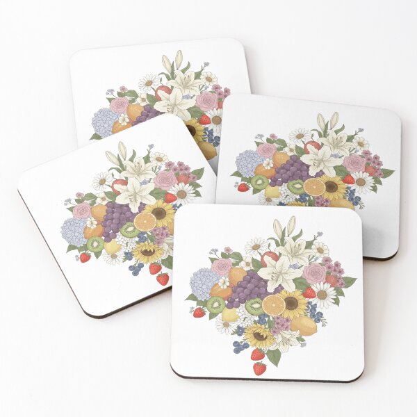 Item preview, Vintage Botanical Composition of Summer Flowers and Orchard Fruits designed and sold by DreamArtis.
