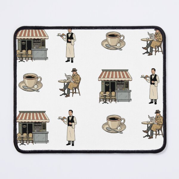 Item preview, Vintage Parisian Café and Retro Gentleman Illustration Set designed and sold by NonditStudio.
