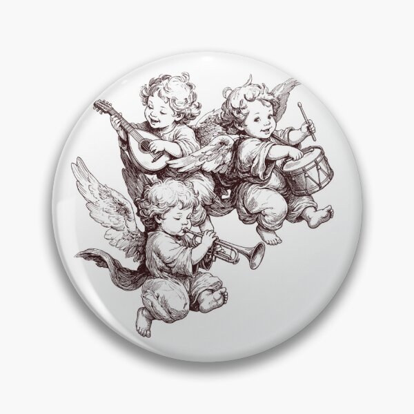 Item preview, The Angelic Orchestra - Vintage Style Cherubs designed and sold by StickerBuild07 .