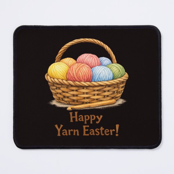 Item preview, Happy Yarn Easter – Cute Easter Basket with Colorful Yarn Balls for Knitters & Crocheters designed and sold by FrameFlow.