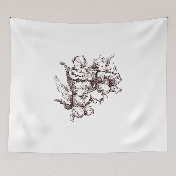 Item preview, The Angelic Orchestra - Vintage Style Cherubs designed and sold by StickerBuild07 .