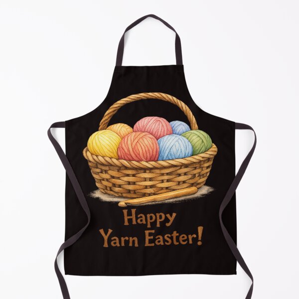 Item preview, Happy Yarn Easter – Cute Easter Basket with Colorful Yarn Balls for Knitters & Crocheters designed and sold by FrameFlow.