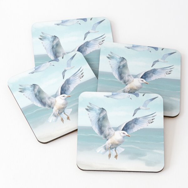 Item preview, Seagull Family Flying Over the Sea  designed and sold by bettypure.