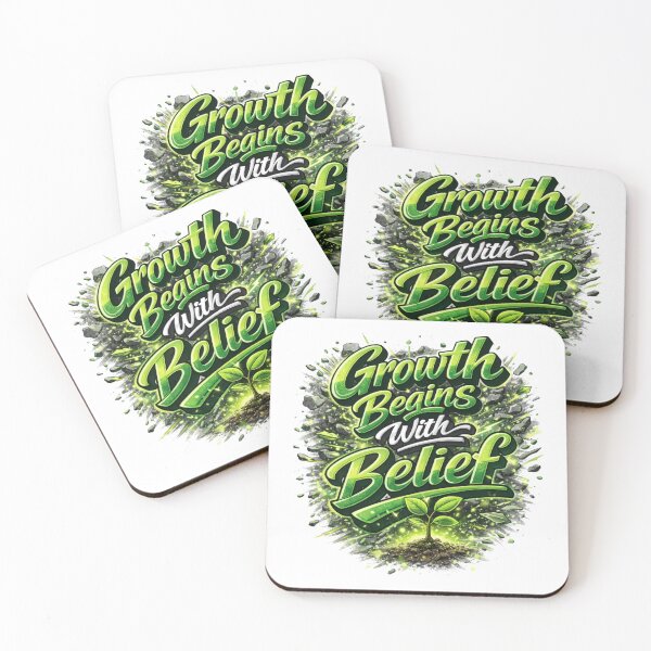 Item preview, Growth Begins With Belief Motivational Quote Design designed and sold by Combat Skies.