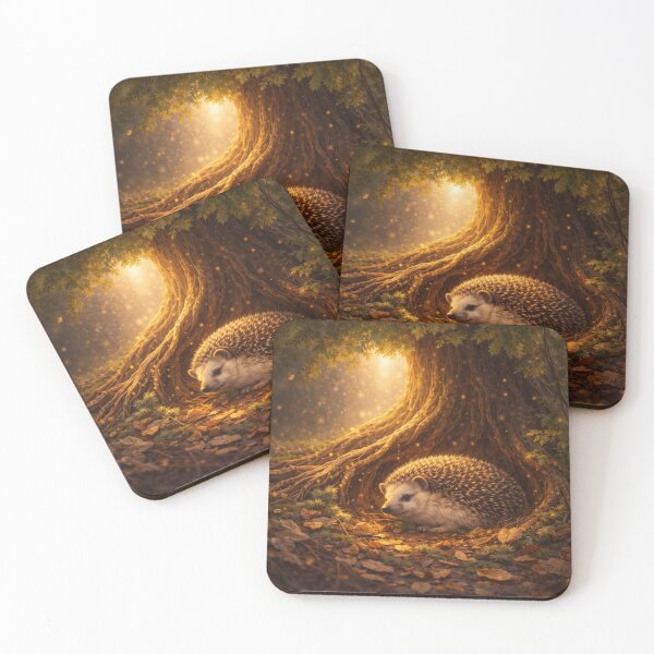 Item preview, Hedgehog – Rooted Refuge Beneath the Guardian Tree designed and sold by GeoWild Designs.
