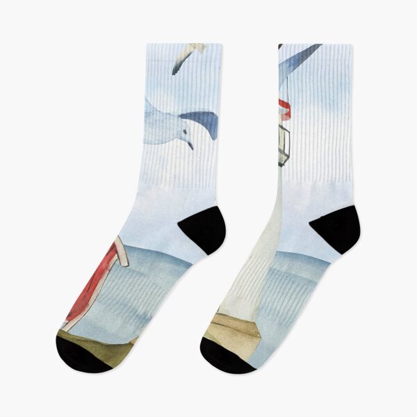 Item preview, Lighthouse  Three Seagulls Flying Over the Sea  designed and sold by bettypure.