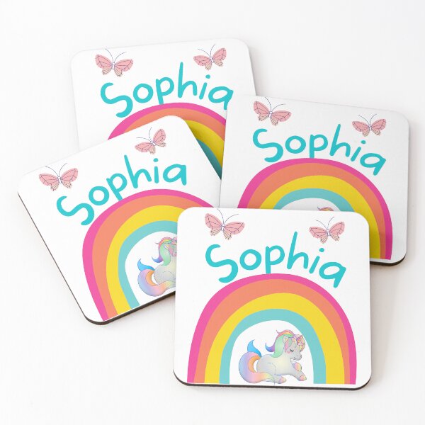 Item preview, Sophia Unicorn Rainbow Shirt – Cute Girls Name Design with Butterflies designed and sold by Jesseika75.
