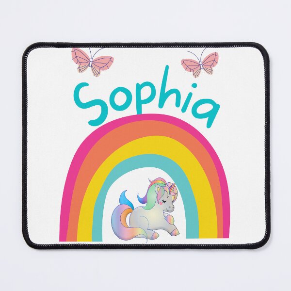 Item preview, Sophia Unicorn Rainbow Shirt – Cute Girls Name Design with Butterflies designed and sold by Jesseika75.