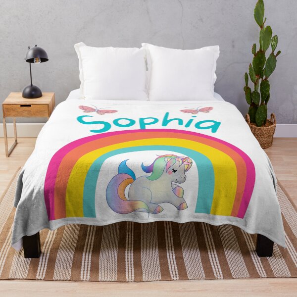 Item preview, Sophia Unicorn Rainbow Shirt – Cute Girls Name Design with Butterflies designed and sold by Jesseika75.