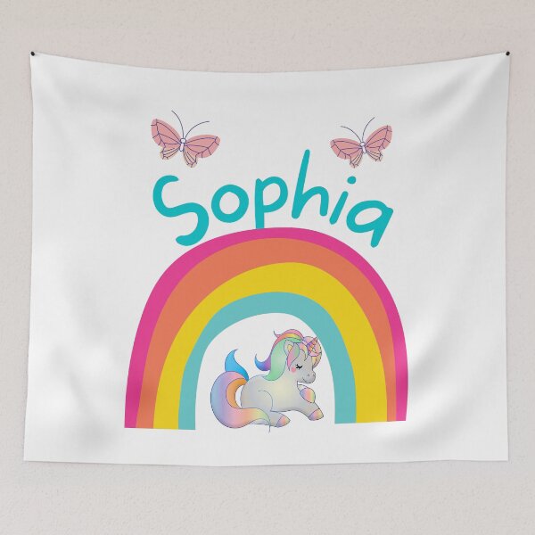 Item preview, Sophia Unicorn Rainbow Shirt – Cute Girls Name Design with Butterflies designed and sold by Jesseika75.