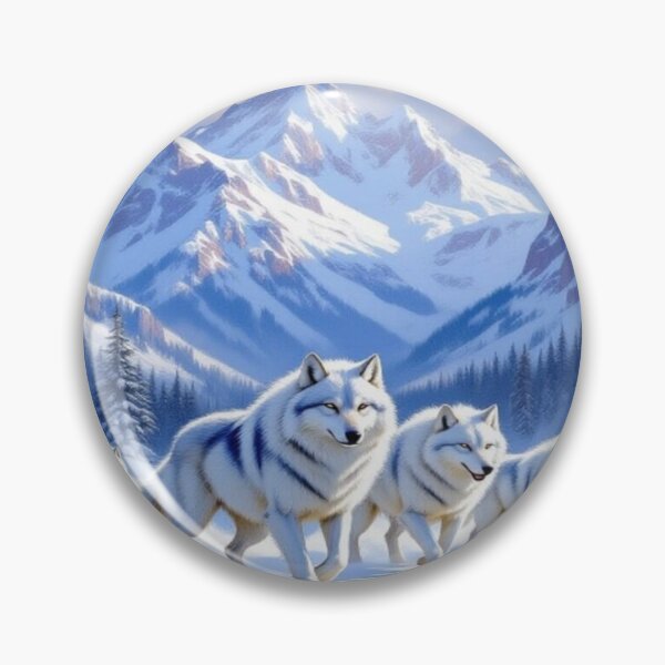 Item preview, White Wolves in Snow – Surreal winter landscape with light magic and silent wilderness energy designed and sold by FotoworldEdel.