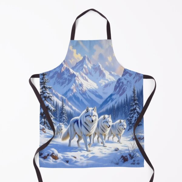 Item preview, White Wolves in Snow – Surreal winter landscape with light magic and silent wilderness energy designed and sold by FotoworldEdel.