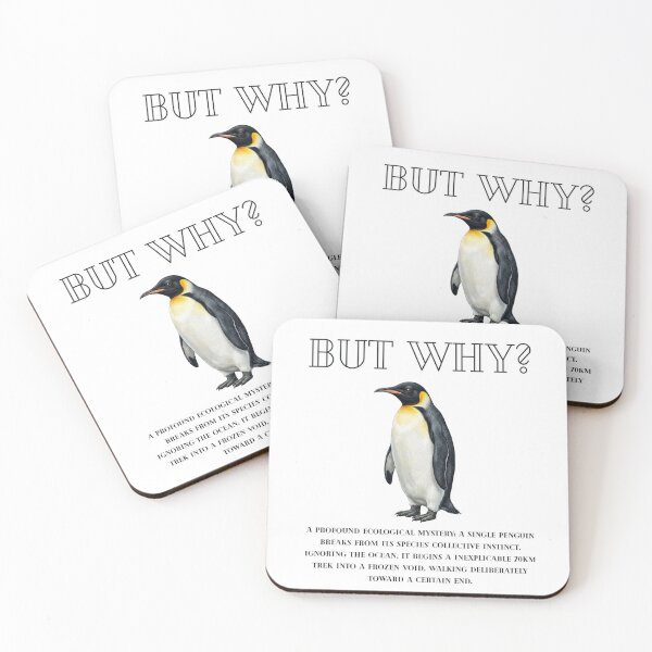 Item preview, "BUT WHY?" - The Existential Penguin's Journey into the Void designed and sold by PanGieroj.