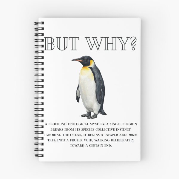 Item preview, "BUT WHY?" - The Existential Penguin's Journey into the Void designed and sold by PanGieroj.