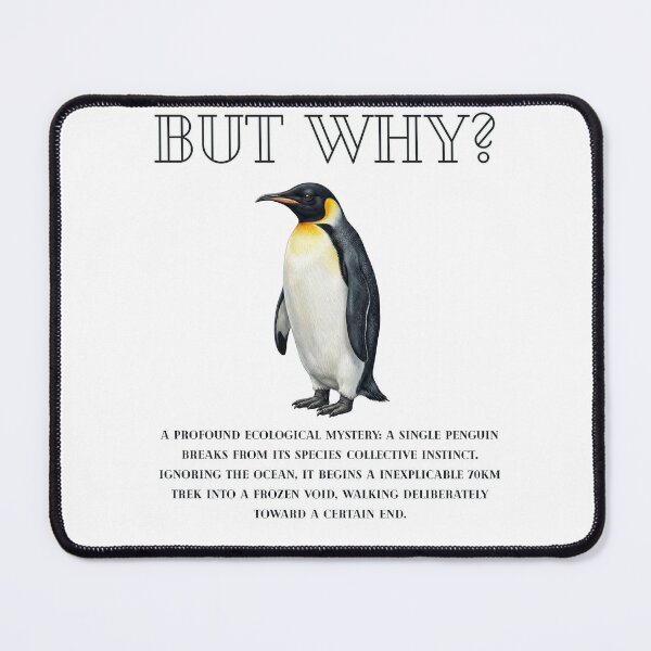 Item preview, "BUT WHY?" - The Existential Penguin's Journey into the Void designed and sold by PanGieroj.