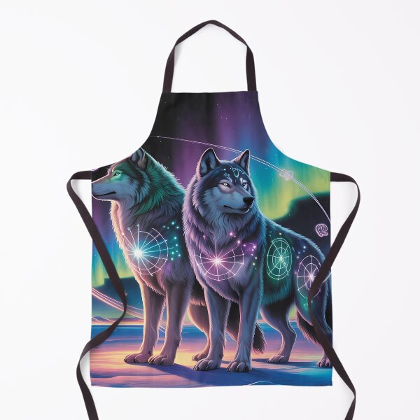 Item preview, Cosmic Spirit Wolves Aurora Art designed and sold by RkskArt.