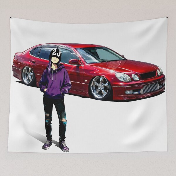 Item preview, JZS161 Aristo 2JZ Girl | Red VIP Lexus GS JDM Drift Art designed and sold by AKIHABARAMOTORS.