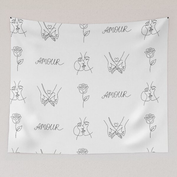 Item preview, Minimalist Romantic One Line Art Love and Amour Set designed and sold by NonditStudio.