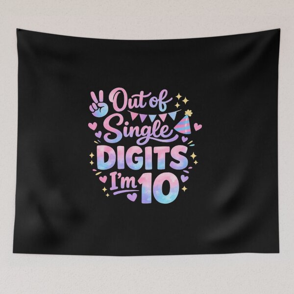 Item preview, Out of Single Digits I’m 10 ? | Cute 10th Birthday Shirt | Pastel Kids Birthday Tee designed and sold by DailyDrivesct.