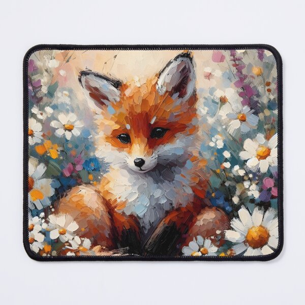 Item preview, Fox Cub Surrounded by Wild Blossoms designed and sold by Chic_Clip_Craft.