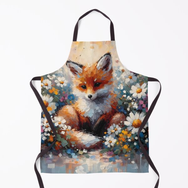 Item preview, Fox Cub Surrounded by Wild Blossoms designed and sold by Chic_Clip_Craft.
