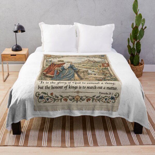Item preview, Proverbs 25:2 Medieval Tapestry Wall Art, King and Queen Overlooking the Kingdom, Christian Scripture Quote Decor, Faith Inspired Castle Kingdom Print, Biblical Wisdom Gift designed and sold by TerScott.
