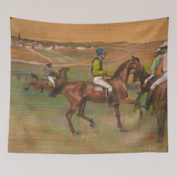 Item preview, Race Horses by Edgar Degas: Equestrian Impressionist Fine Art Poster designed and sold by artofuniverse.