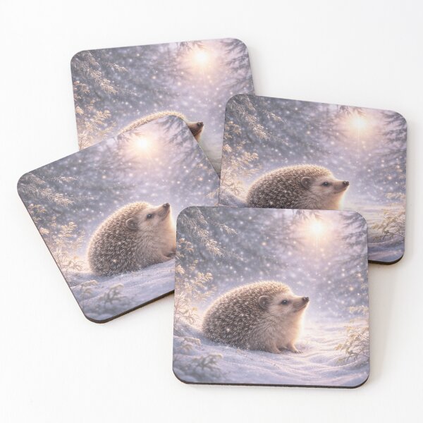 Item preview, Hedgehog – Winter Stillness in Falling Snow designed and sold by GeoWild Designs.