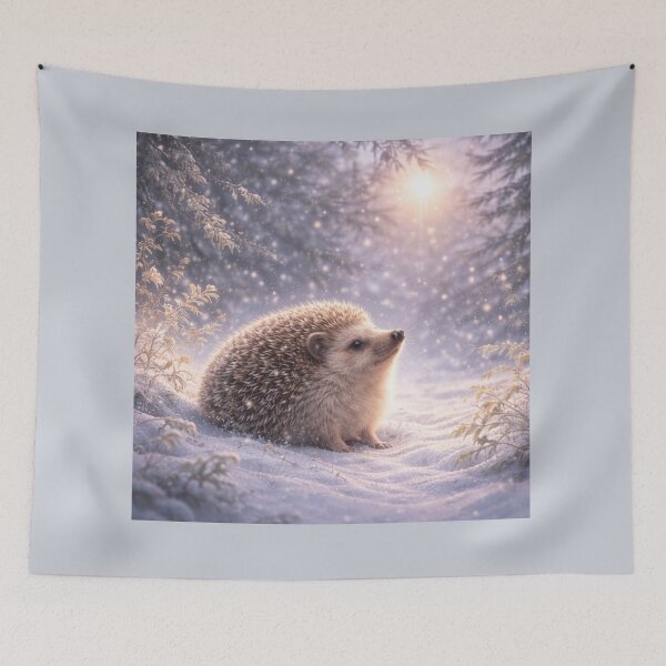 Item preview, Hedgehog – Winter Stillness in Falling Snow designed and sold by GeoWild Designs.
