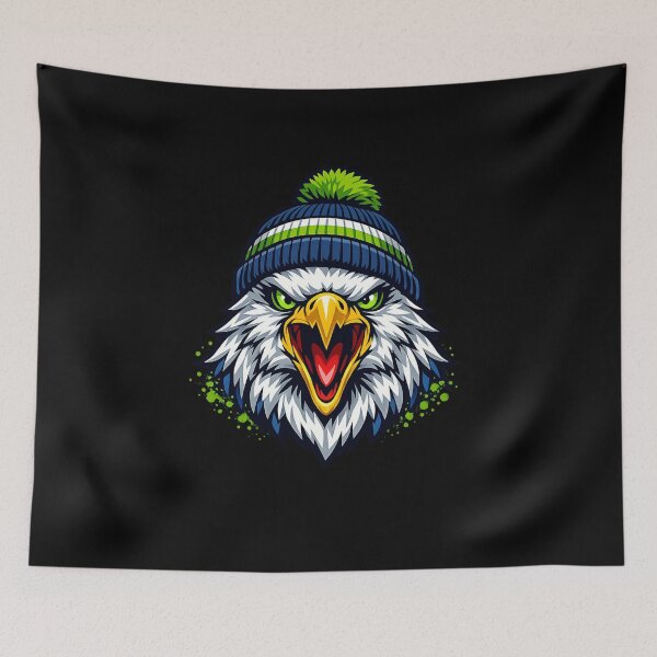 Item preview, Aggressive Eagle Mascot Beanie Design | Fierce Bald Eagle Streetwear Graphic designed and sold by DailyDrivesct.