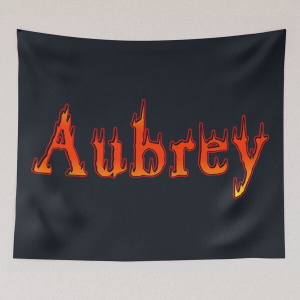 Item preview, Aubrey Name Fiery Molten Lava Drip Typography designed and sold by EchoPrint Co..