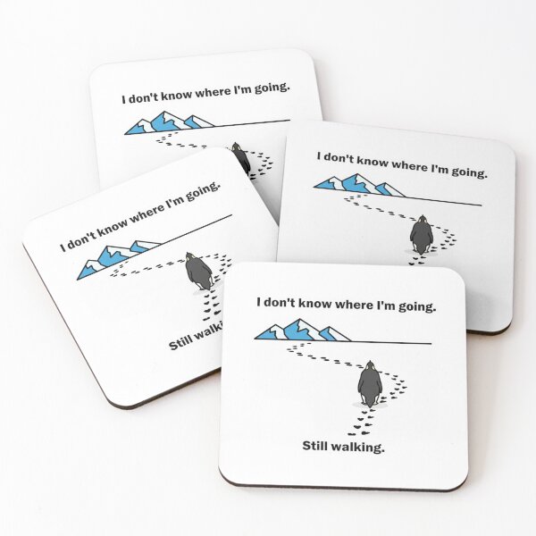Item preview, I Don’t Know Where I’m Going Still Walking Penguin Motivation Quote designed and sold by ZYNORAworld.