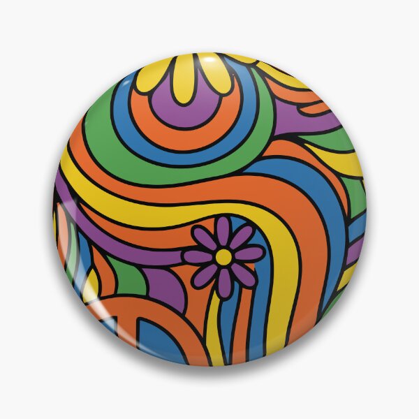 Item preview, Retro 70s Psychedelic Peace & Floral Swirl Art designed and sold by Far Out Goods.