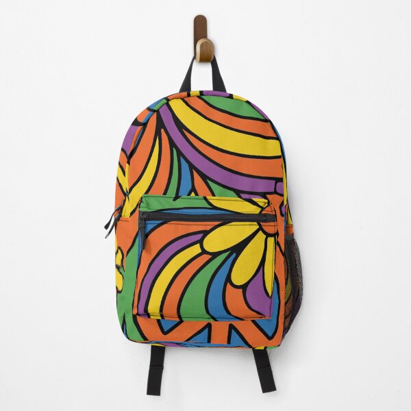 Item preview, Retro 70s Psychedelic Peace & Floral Swirl Art designed and sold by Far Out Goods.
