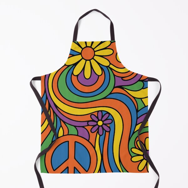 Item preview, Retro 70s Psychedelic Peace & Floral Swirl Art designed and sold by Far Out Goods.