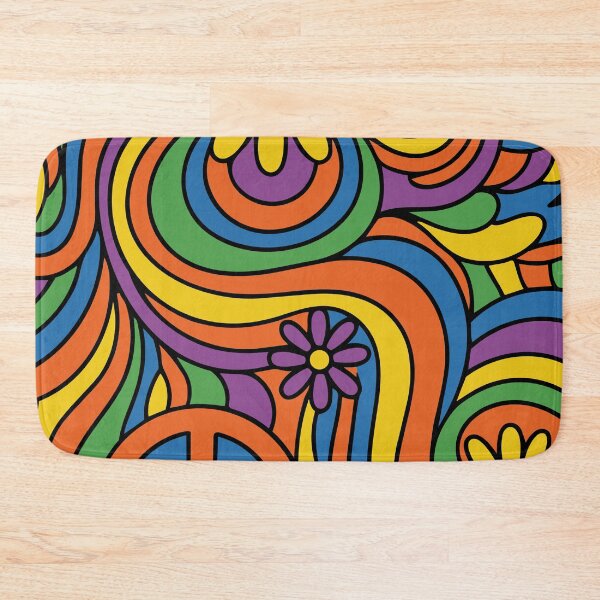 Item preview, Retro 70s Psychedelic Peace & Floral Swirl Art designed and sold by Far Out Goods.