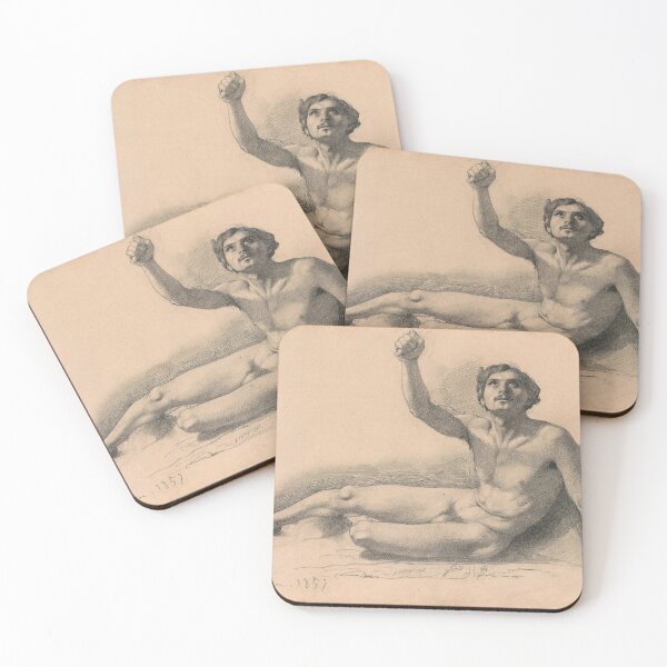 Item preview, Study of a Male Nude by Edgar Degas: Classical Academic Figure Drawing designed and sold by artofuniverse.