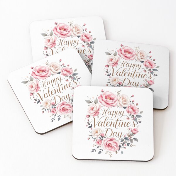 Artikelvorschau, Romantischer Blumenkranz – Schriftzug „Alles Gute zum Valentinstag“ entworfen und verkauft von Sweet Dreams & Fantasia.