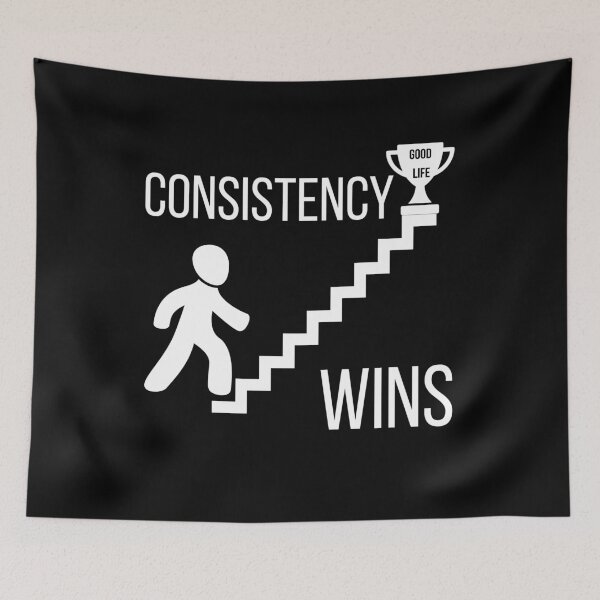 Item preview, Consistency Wins Inspirational T-Shirt – Motivation & Growth Mindset designed and sold by positive vibes.