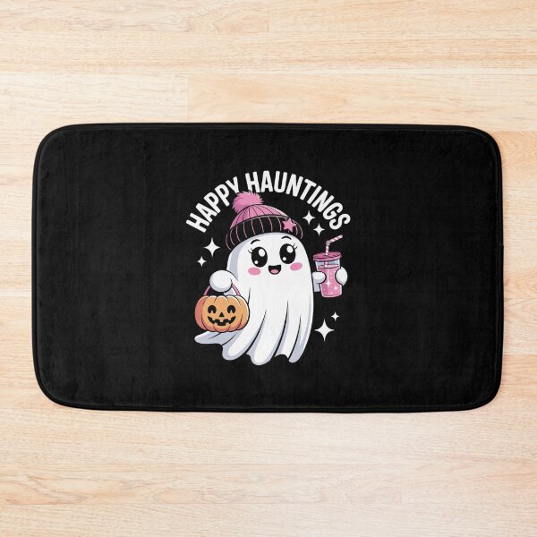 Item preview, Cute Ghost Drinking Coffee Halloween Ghost Ice Coffee Womensq designed and sold by MarkLeedsArt.