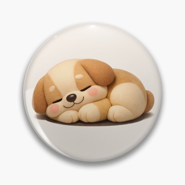 Item preview, Sleepy Cute Puppy – Puffy Kawaii 3D Dog Art designed and sold by dogmomtees.
