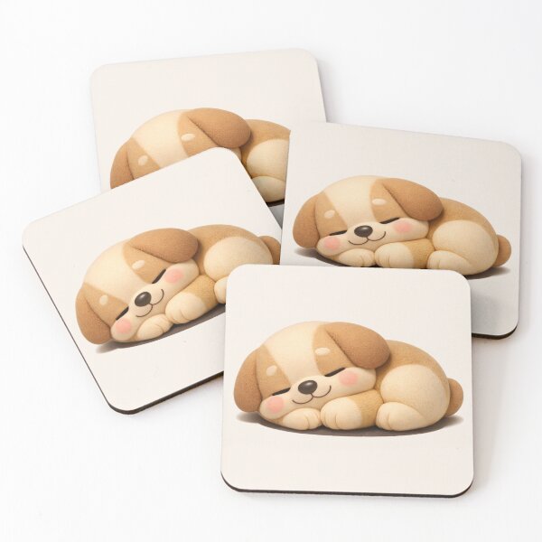 Item preview, Sleepy Cute Puppy – Puffy Kawaii 3D Dog Art designed and sold by dogmomtees.