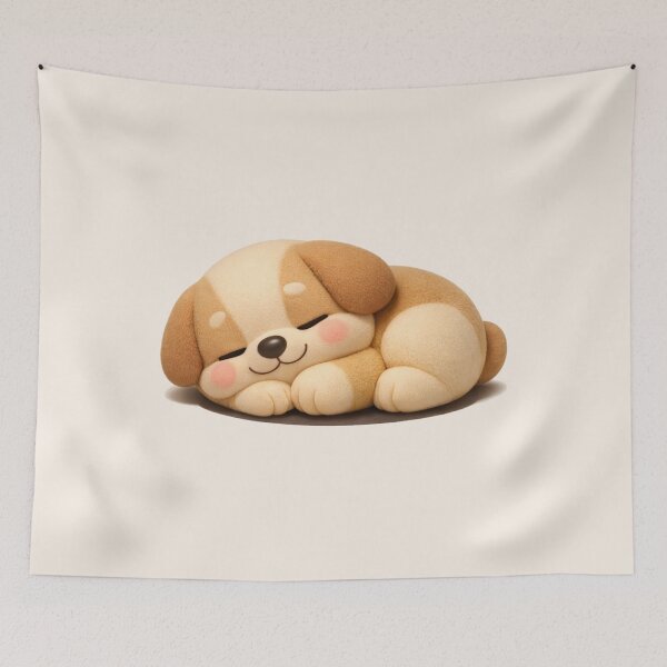 Item preview, Sleepy Cute Puppy – Puffy Kawaii 3D Dog Art designed and sold by dogmomtees.